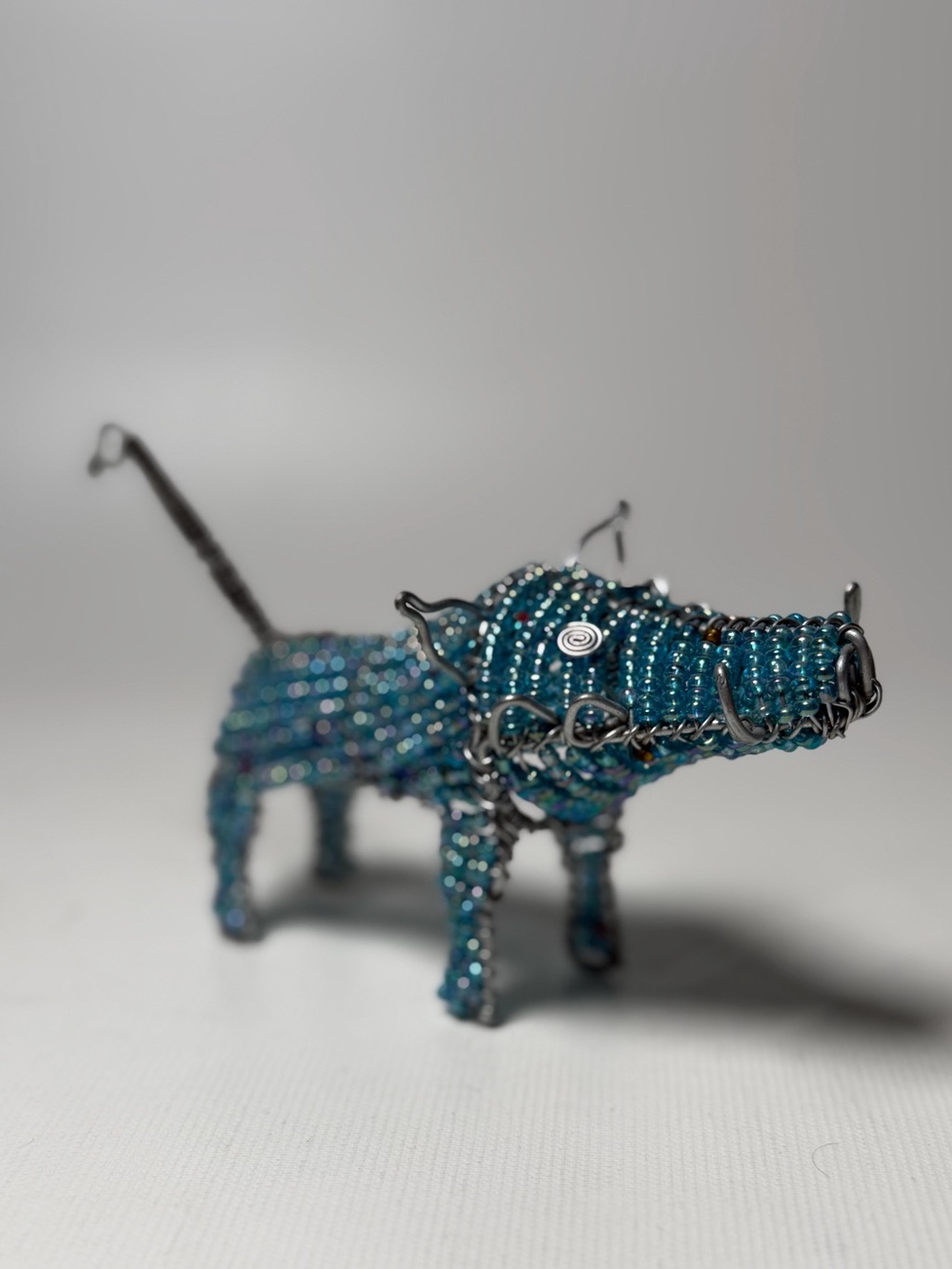 Handmade African Wire and Bead Warthog